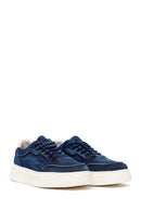 Male Navy Lace-Up Thick-Soled Fabric Sneaker | Derimod