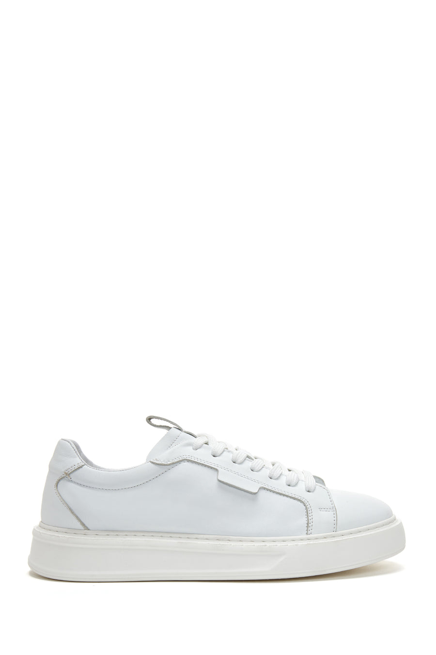 Erkek Beyaz Bağcıklı Kalın Tabanlı Deri Sneaker 26SFD610418 | Derimod