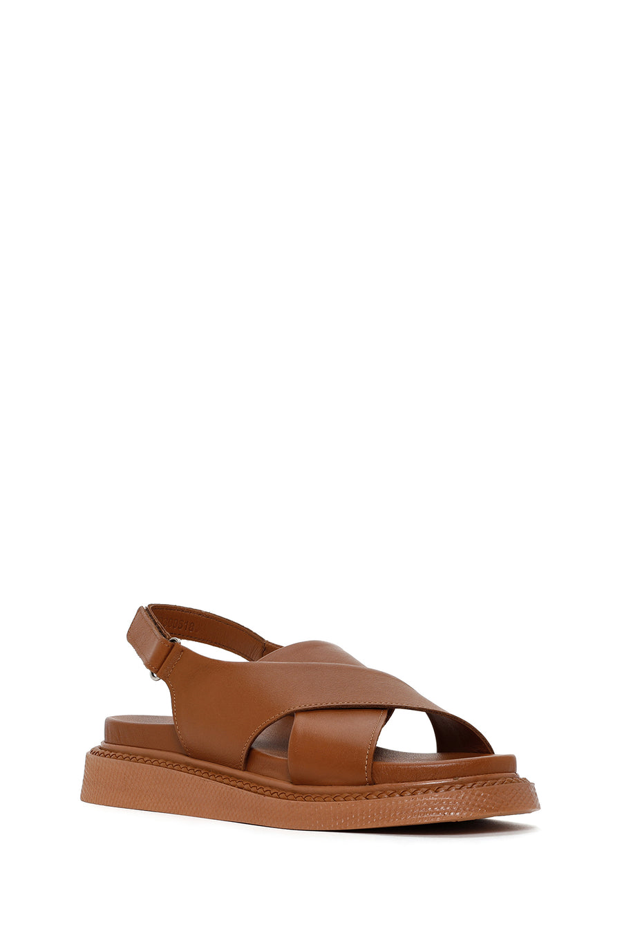 Women's Tan Strap Leather Comfort Sandals
