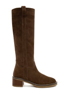 Women's Tan Suede Leather Boots | Derimod