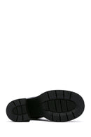 Women's Black Leather Platform Heeled Boots | Derimod