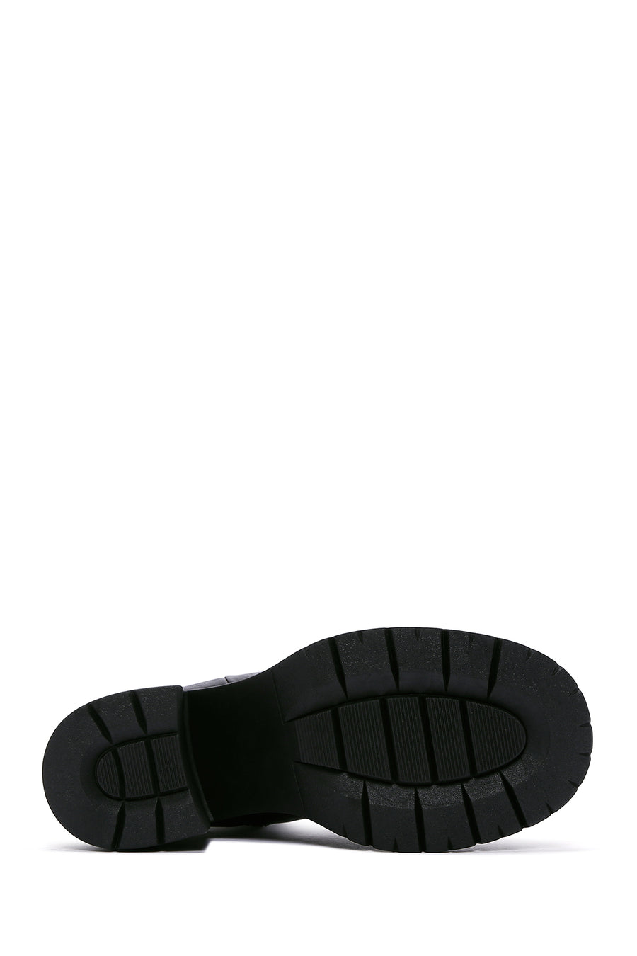 Women's Black Leather Platform Heeled Boots