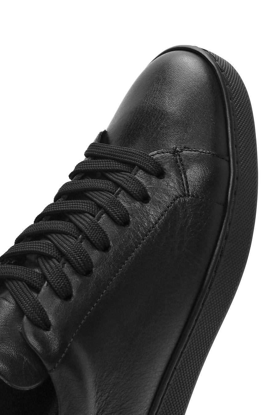Men's Black Lace-up Leather Sneaker