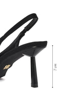 Woman Black Backless Sequin-Patterned Stiletto-Heel Shoes | Derimod