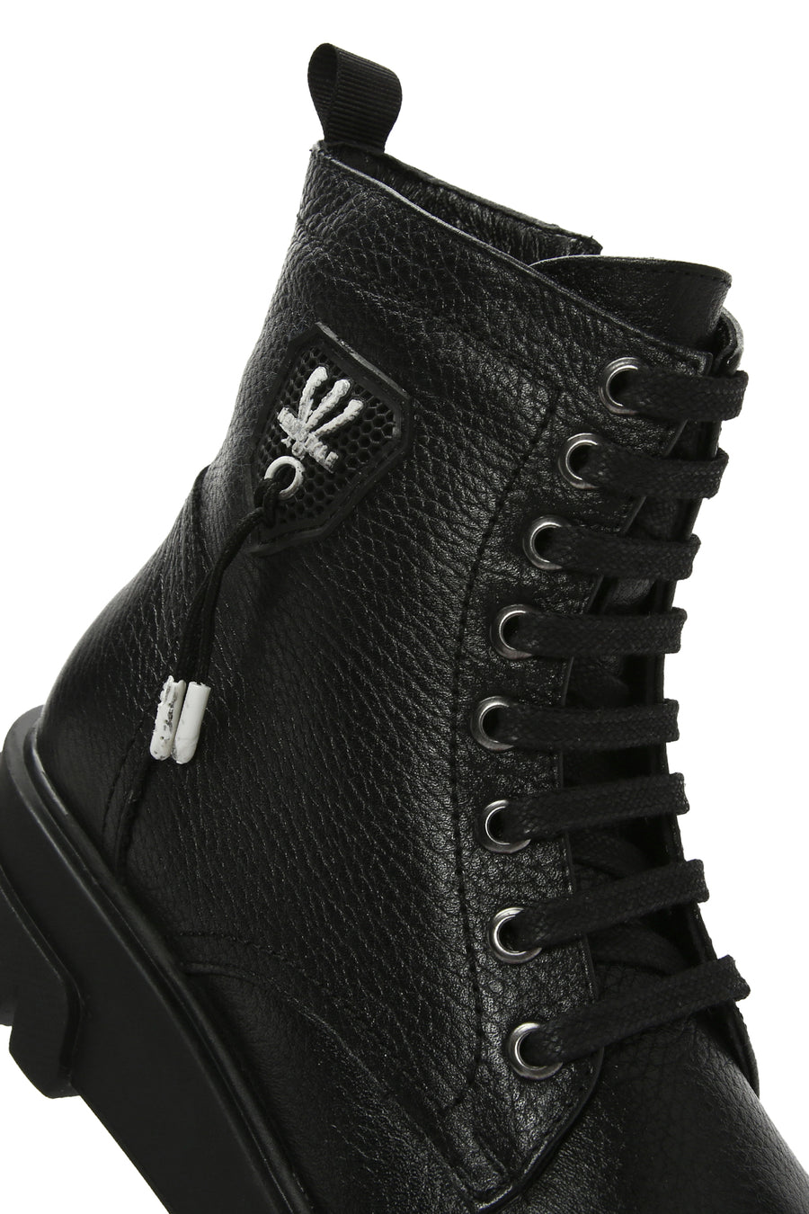 Women's Black Zippered Thick-Soled Leather Boots