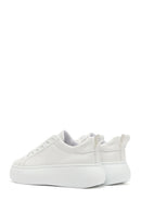 Women's White Lace-Up Thick Soled Sneaker | Derimod