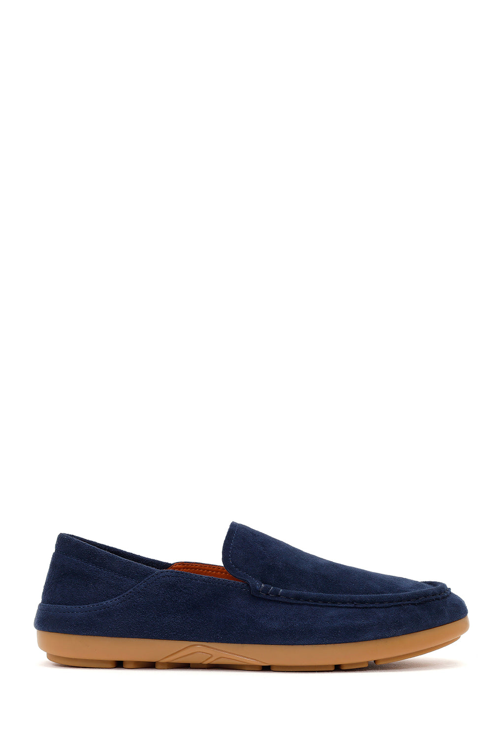 Erkek Lacivert Süet Deri Loafer