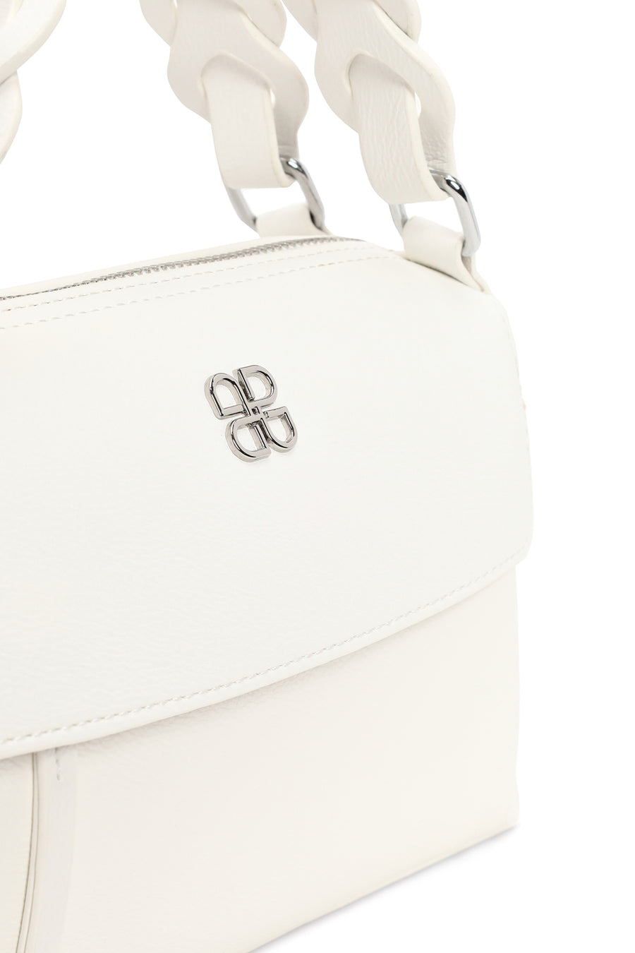 Woman Cream Long-Strap Shoulder Bag