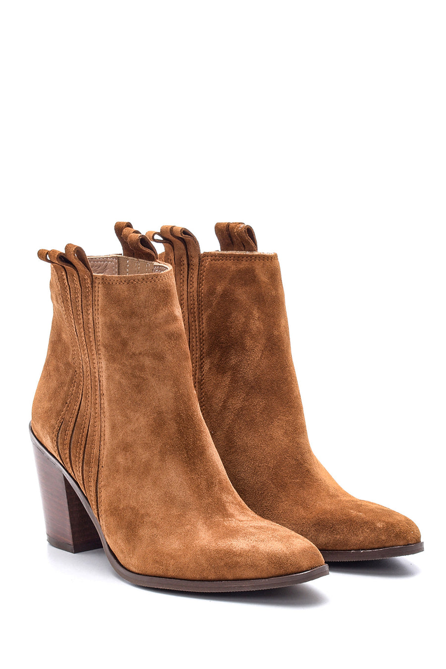 Women's Heeled Suede Leather Boots
