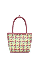 Women Pink Woven Shoulder Bag | Derimod