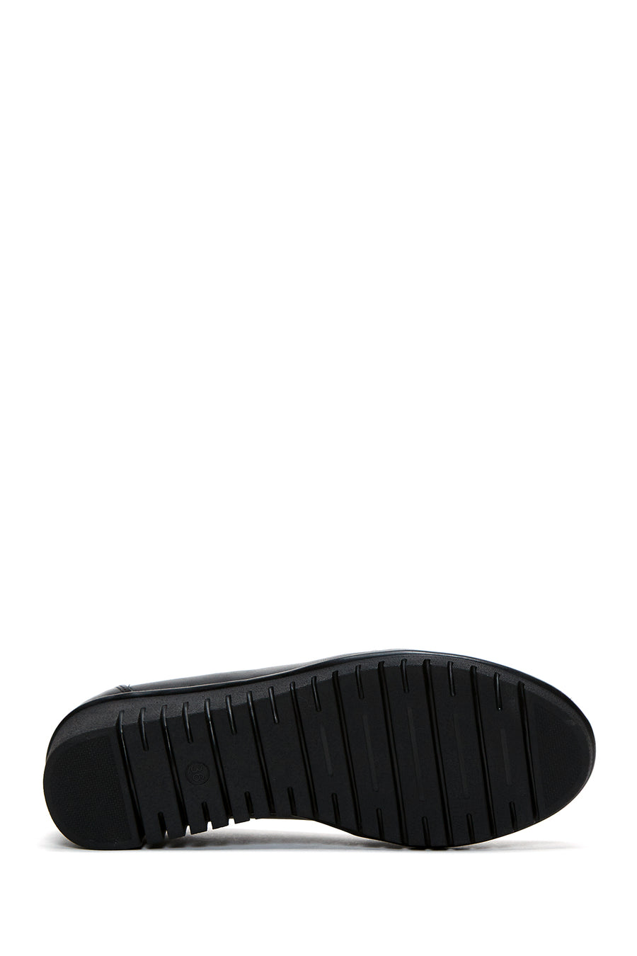 Women's Black Leather Wedge Heel Comfort Shoes