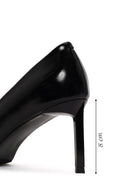 Kadın Siyah İnce Topuklu Rugan Deri Stiletto | Derimod