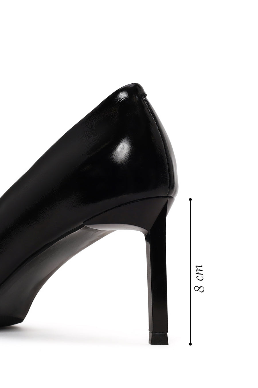 Kadın Siyah İnce Topuklu Rugan Deri Stiletto
