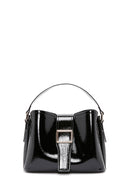 Women's Black Patent Leather Handbag | Derimod
