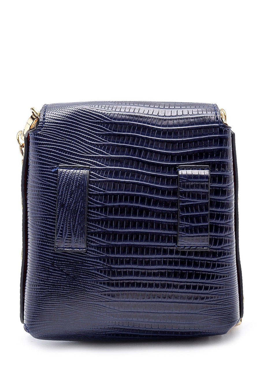 Women's Navy Blue Faux Leather Crossbody Bag