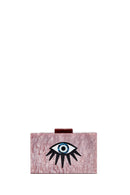 Women's Pink Long Chain Strap Mini Evening Box Bag | Derimod