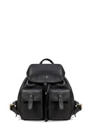 Geox Women's Black Faloria Leather Backpack | Derimod