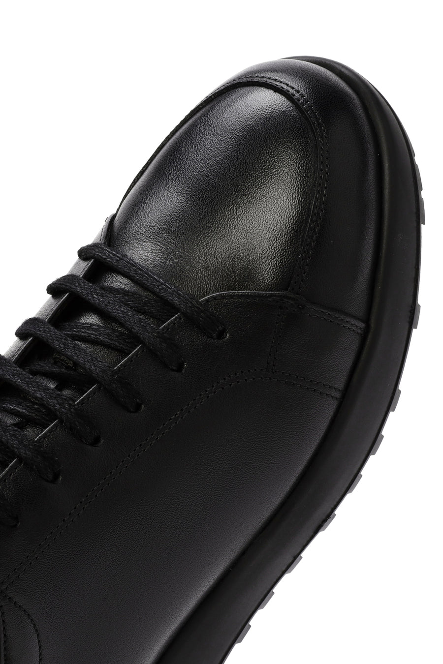 Erkek Siyah bağcıklı Deri Sneaker