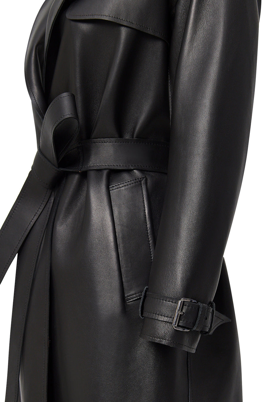 Los Angeles Women's Black Jacket Collar Leather Coat