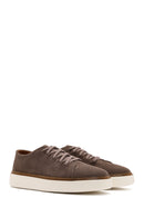 Men's Mink Lace-Up Thick Soled Suede Leather Sneaker | Derimod