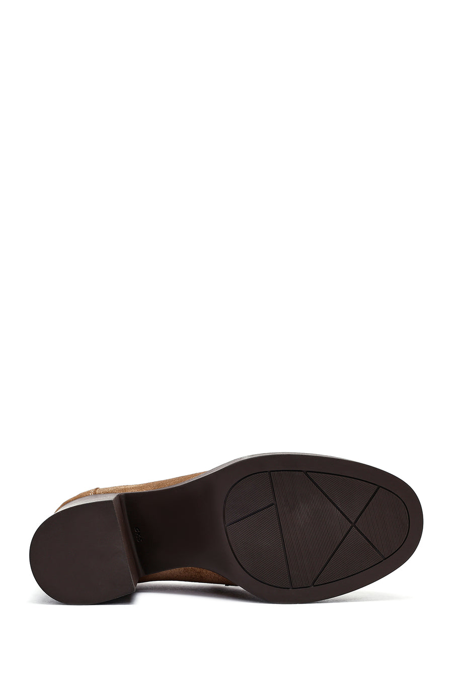 Kadın Taba Kalın Topuklu Süet Deri Maskülen Loafer