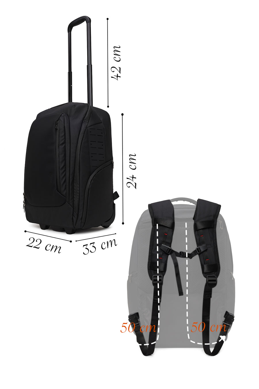 D-Pack Male Black Fabric Mini Suitcase