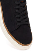 Erkek Siyah Bağcıklı Nubuk Deri Sneaker | Derimod