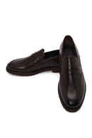 Erkek Kahverengi Deri Klasik Loafer | Derimod
