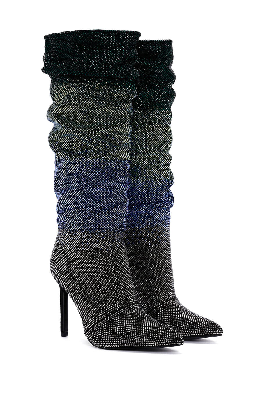 Women's Multi-Colored Stone Thin Heeled Boots