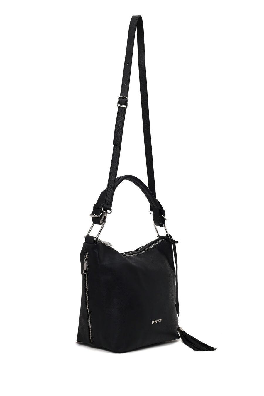 Woman Black Long-Strap Shoulder Bag