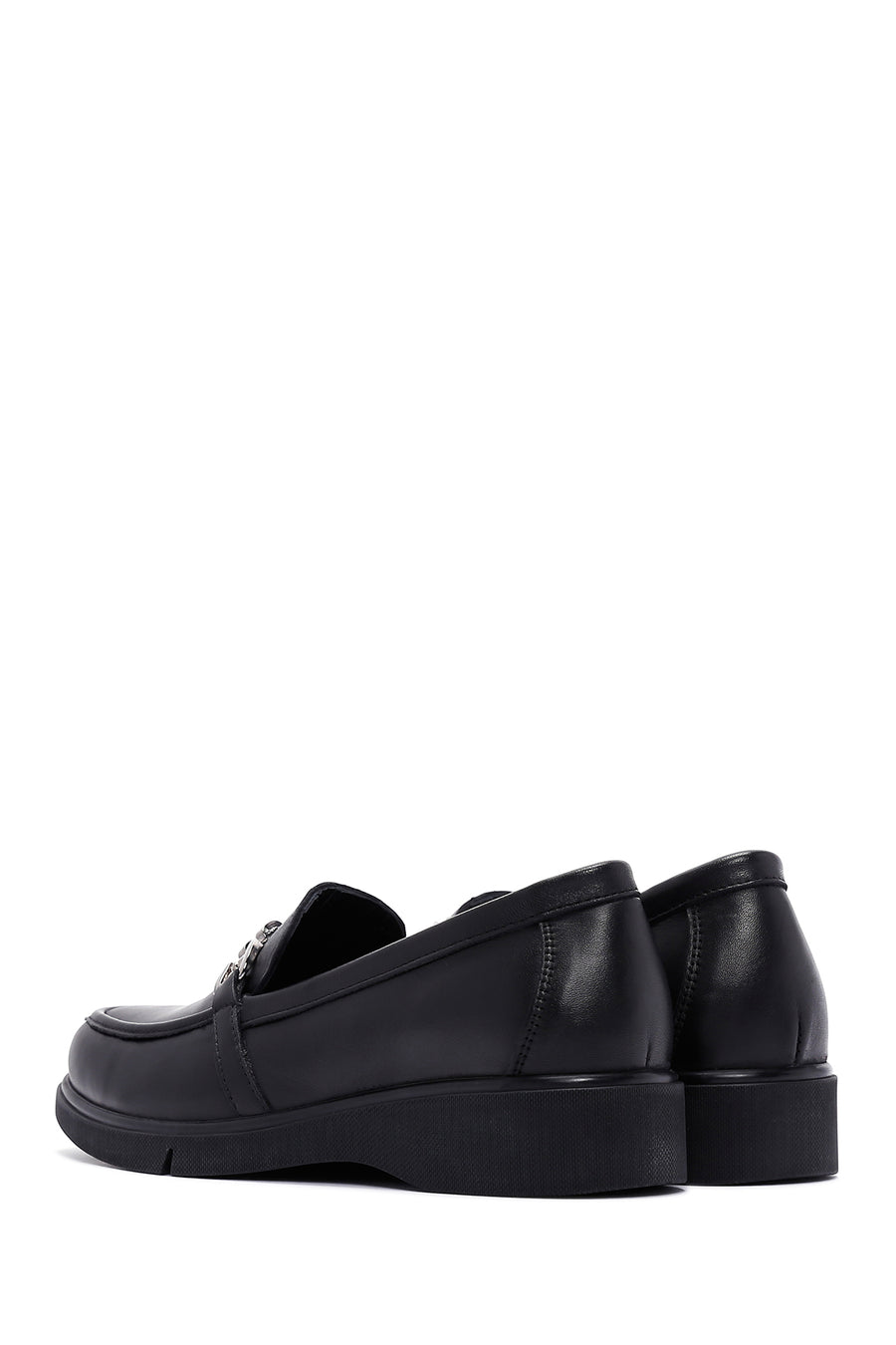 Kadın Siyah Deri Comfort Loafer