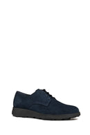 Geox Men's Navy Blue Spherica Ec10 Lace-Up Suede Leather Casual Shoes | Derimod