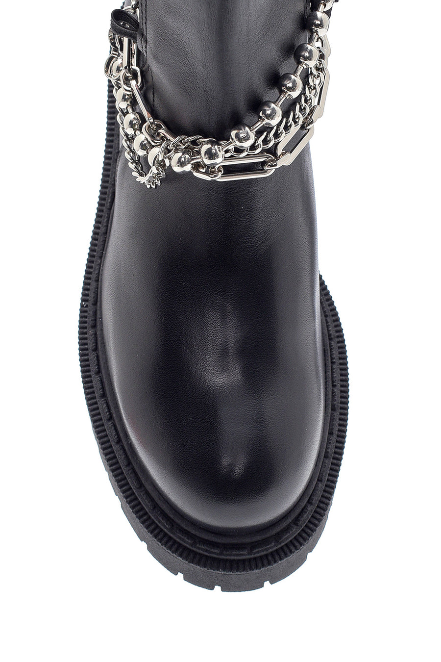Women's Leather Chelsea Chain Boots
