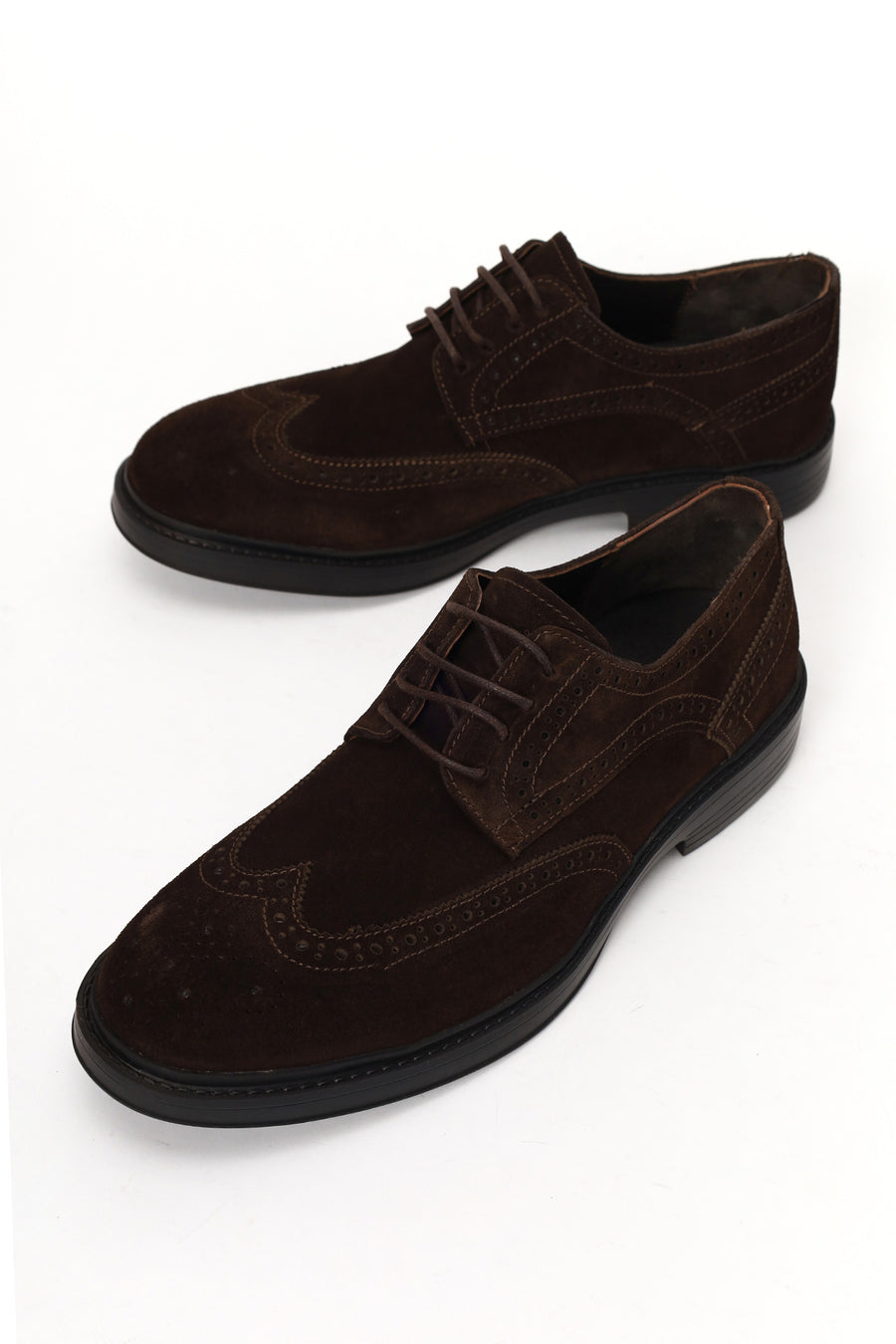 Male Brown Lace-up Suede Casual Shoes