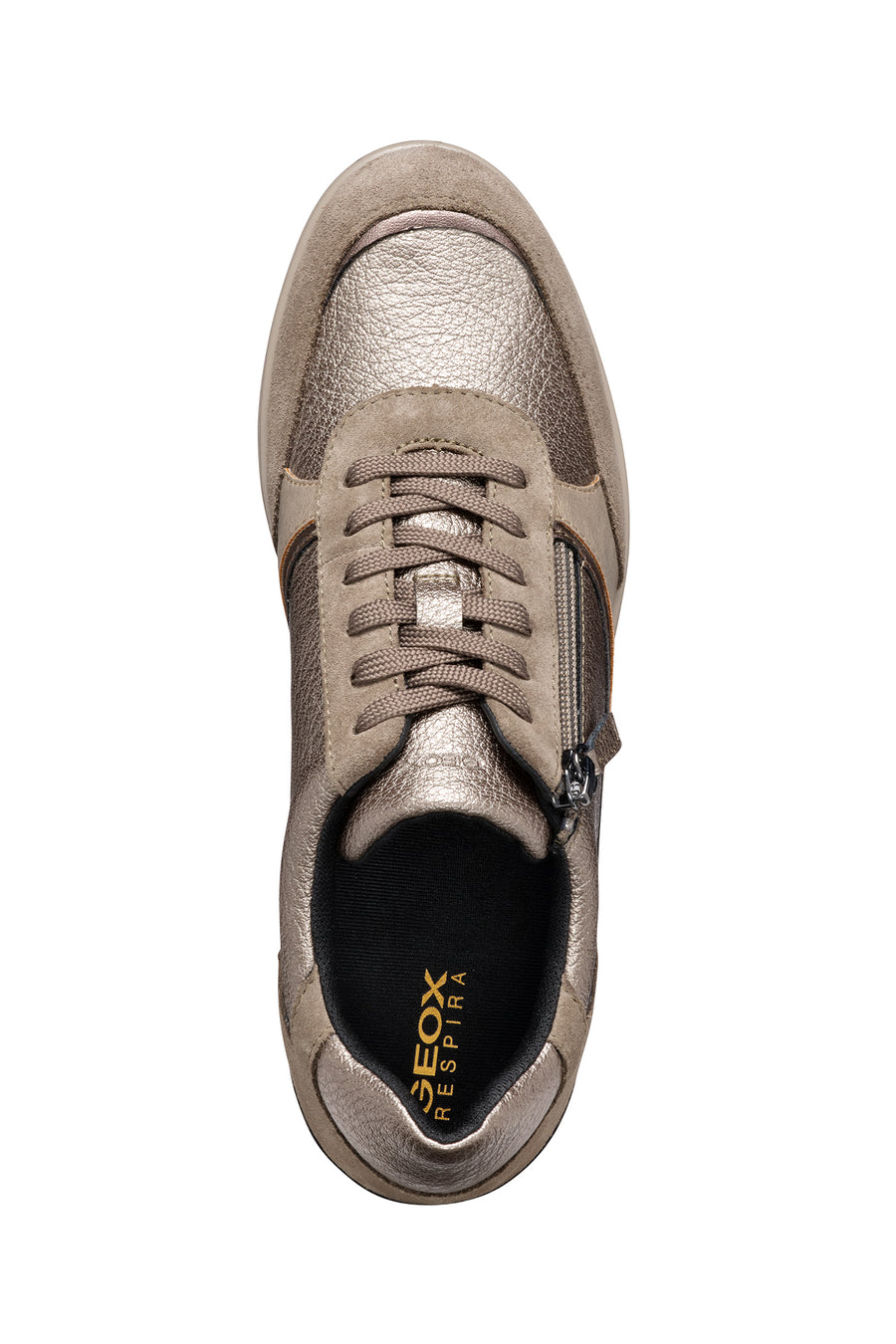 Geox Women's Mink Ilde Taup Lace-Up Thick-Soled Sneaker