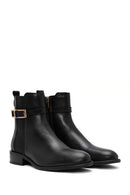 Woman Black Zippered Leather Boat | Derimod