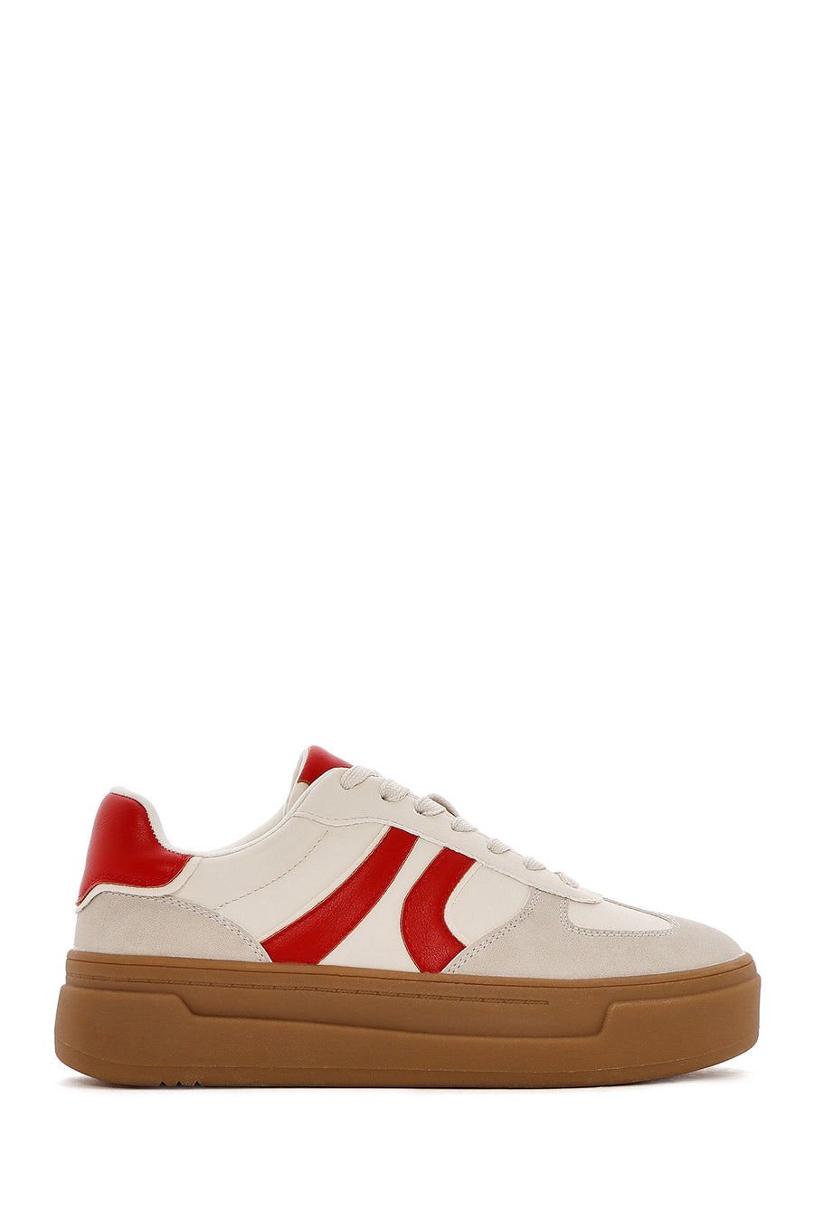 Women's Beige Lace-Up Chunky Sole Sneakers 25SFD430714 | Derimod