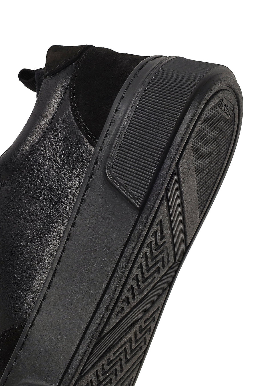 Erkek Siyah Bağcıklı Kalın Tabanlı Deri Sneaker