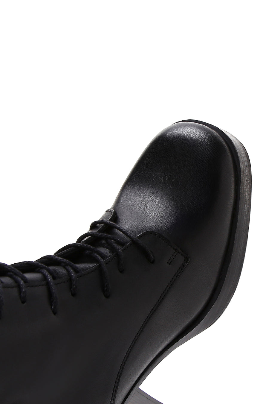Women's Black Leather Heeled Boots