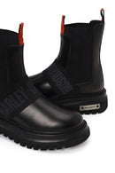 Harley Davidson Woman Black Nefud Thick-Soled Leather Chelsea Boots | Derimod