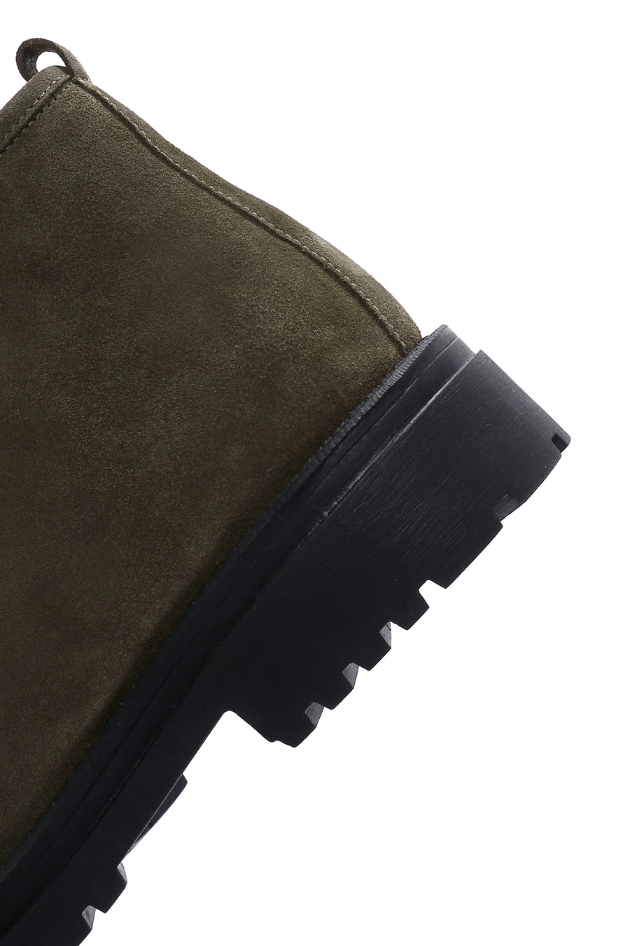 Men's Khaki Zippered Suede Leather Boots