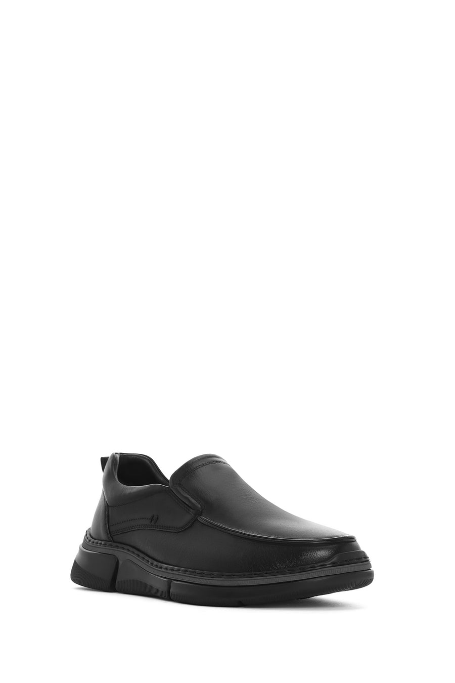 Men's Black Leather Comfort Loafer