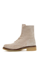 Women's Beige Suede Leather Boots | Derimod