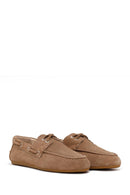 Woman Mink Lace-Up Suede Shoes | Derimod
