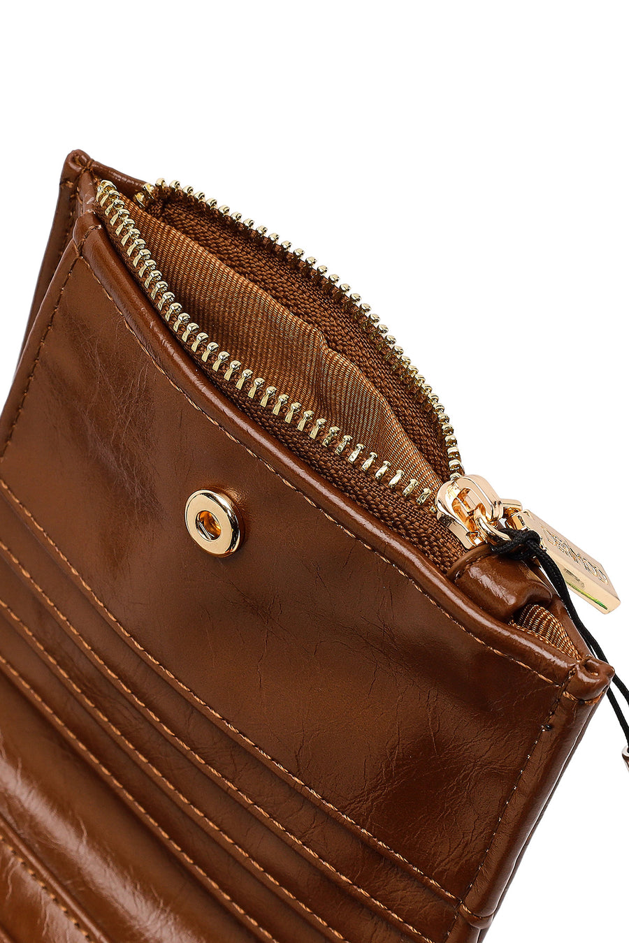 Women's Brown Wallet with Accessories