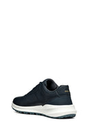 Geox Men's Navy Blue Lace-Up Leather Sneakers | Derimod