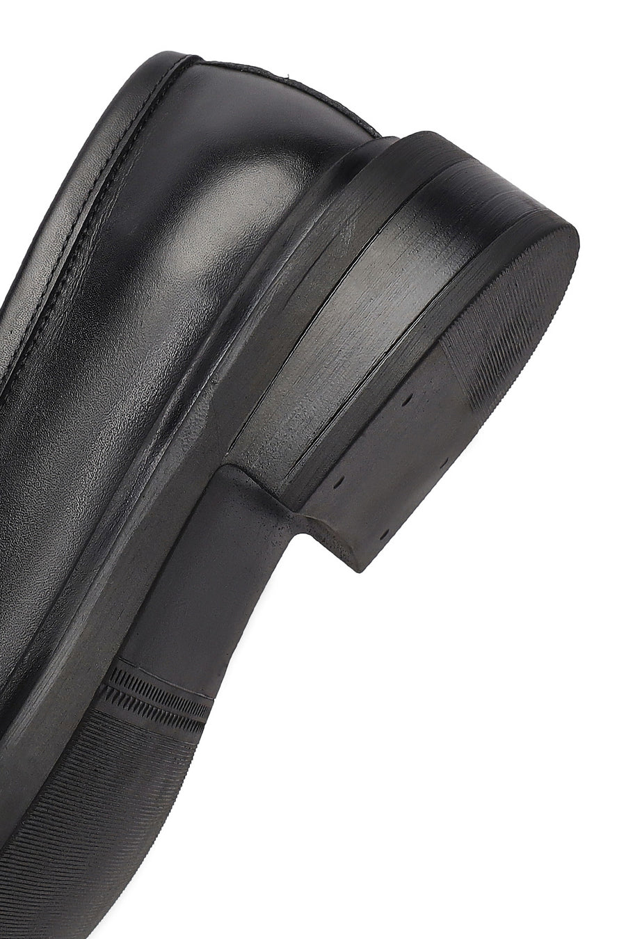 Kadın Siyah Tokalı Deri Maskülen Loafer