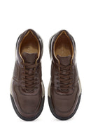 Erkek Kahverengi Bağcıklı Deri Casual Sneaker | Derimod