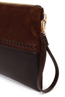 Woman Brown Chain Strap Braided Clutch Bag | Derimod