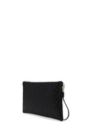 Woman Black Printed Clutch Bag with Long Chain Strap | Derimod